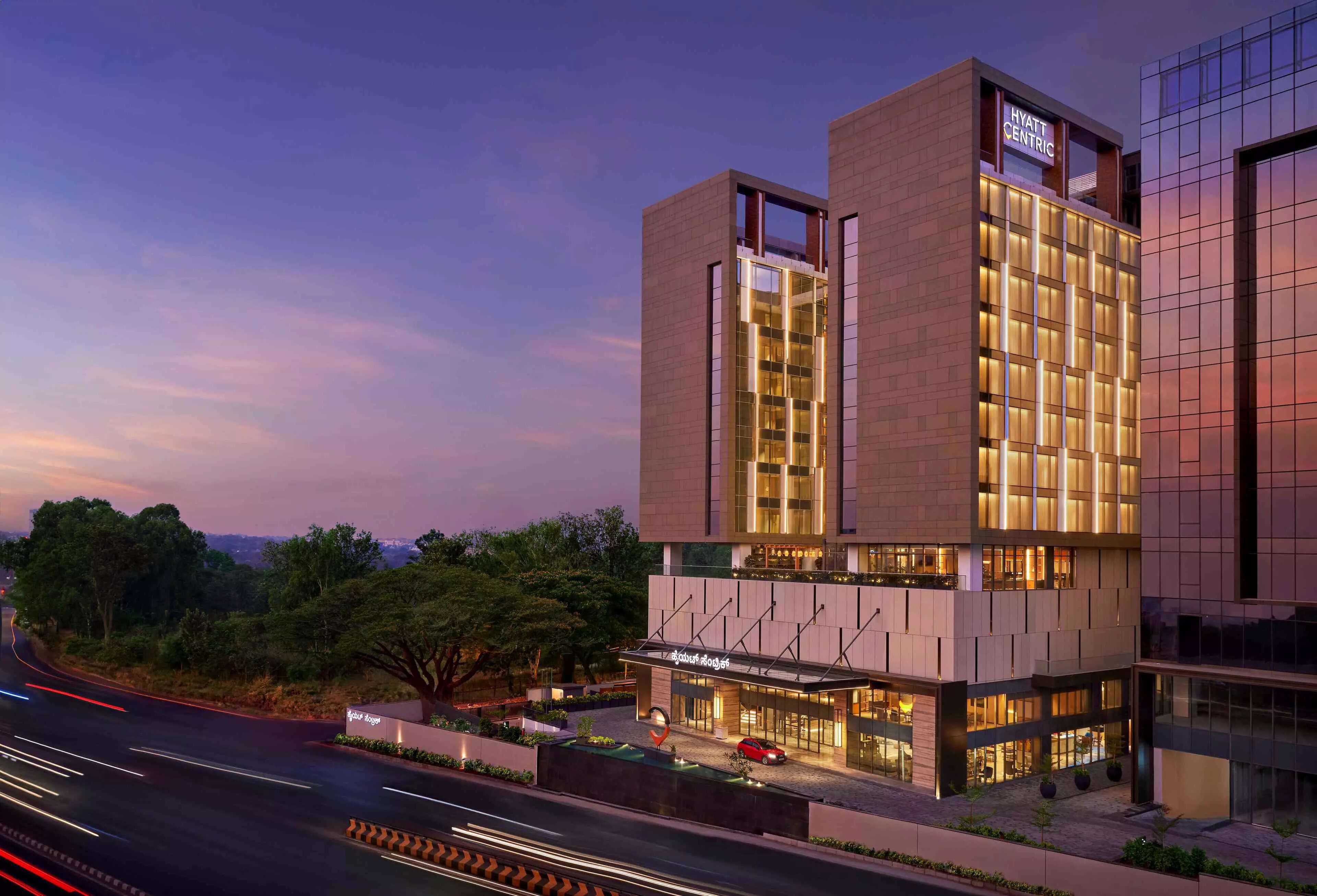 Hyatt Centric Hebbal Bengaluru at dusk